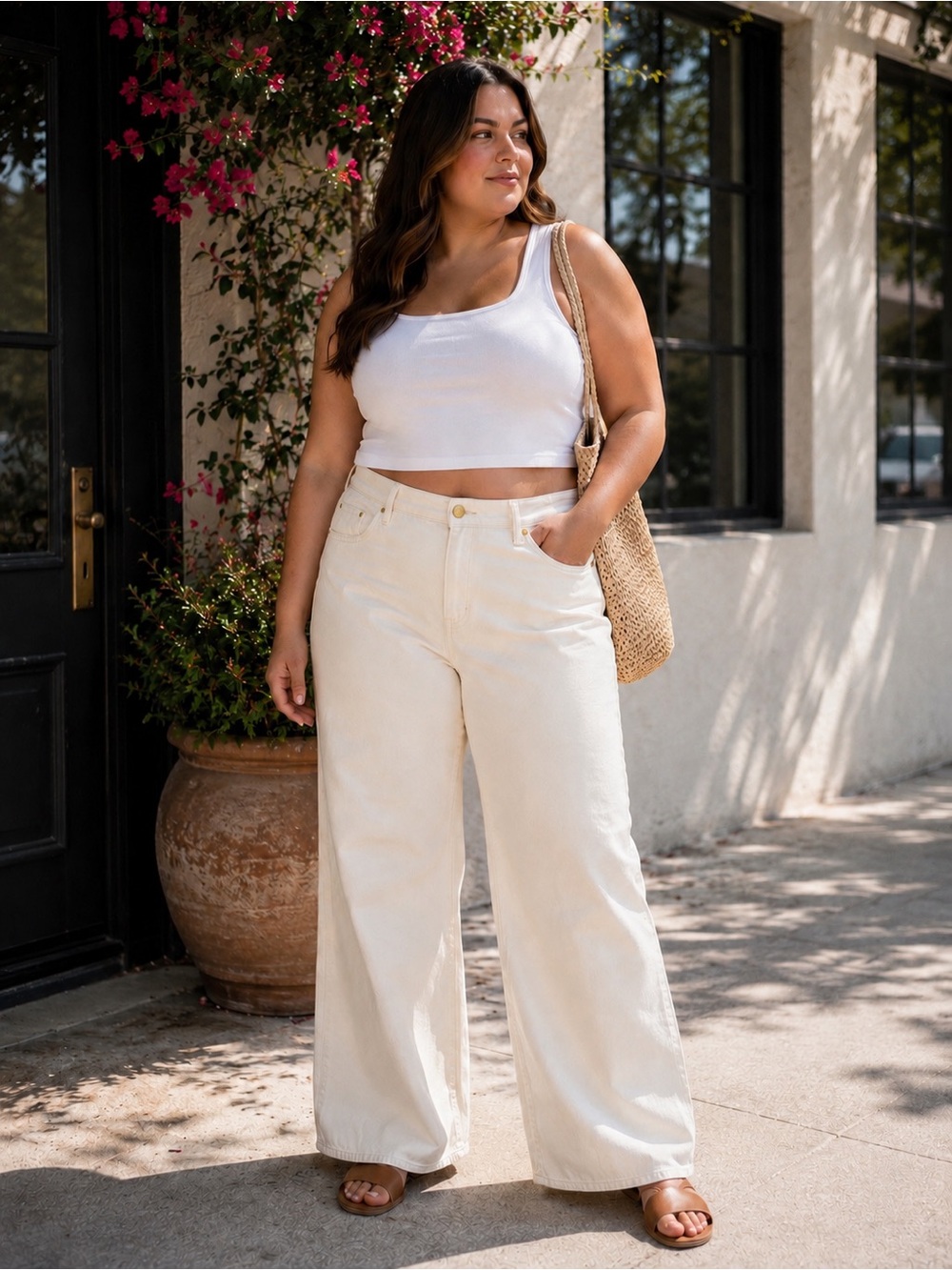 NWT‎ J CREW Cream Wide-Leg Jeans Low Rise 33